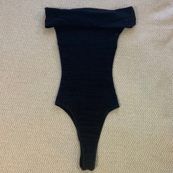 Navy Free People Too Good Bodysuit - Picture 1 of 6